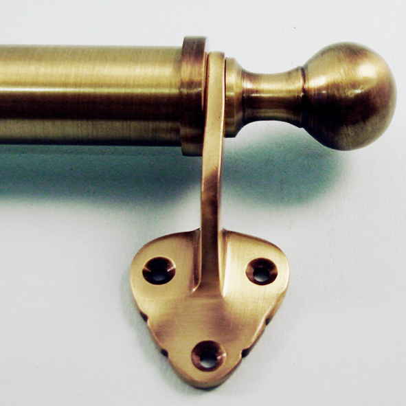 THD147B/AB • 290mm [210mm c/c] • Antique Brass • Bar Handle Sash Lift With Ball Ends